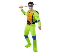 Funidelia Déguisement Officiel de Leonardo Tortues Ninja pour Homme avec combinaison musclée, carapace et masque, Tenue de Ninja pour Adulte, Déguisements de Carnaval, Halloween et Fêtes - Taille S