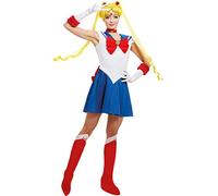 Funidelia Déguisement Officiel de Lune - Sailor Moon pour femme, Comprend robe, collier, tiare, gants et couvre-bottes, Anime, Cosplay - Tenue pour adultes pour Carnaval et Halloween - Taille XS
