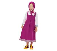 Funidelia Déguisement Officiel de Masha - Masha et Michka pour fille, Comprend robe et foulard pour la tête, Taille 3-4 ans - Tenue pour enfants pour fêtes, Carnaval et Halloween