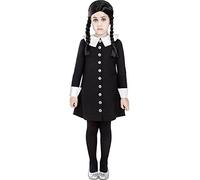 Funidelia Déguisement Officiel de Mercredi Addams - La Famille Addams pour fille, Inclus robe - Tenue pour enfants pour fêtes, Carnaval et Halloween - Taille 3-4 ans