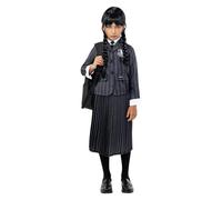 Funidelia Déguisement Officiel de Mercredi Addams uniforme pour Fille avec perruque, Tenue de La Famille Addams Enfant, Déguisements de Carnaval, Halloween et Fêtes - Taille 3-4 ans