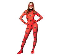 Funidelia Déguisement Officiel de Miraculous Ladybug pour femme, Comprend combinaison, gants, masque et couvre-bottes - Tenue pour adultes pour fêtes, Carnaval et Halloween - Taille L