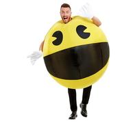 Funidelia Déguisement Officiel de Pac-Man gonflable pour adultes, Mangeur de Pac-Gommes, Jeux vidéo - Tenue pour adultes pour fêtes, Carnaval et Halloween - Taille unique