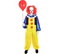 Funidelia Déguisement Officiel de Pennywise - IT pour homme, Comprend combinaison, fraise, gilet et gants, Taille S - Tenue pour adultes pour fêtes, Carnaval et Halloween