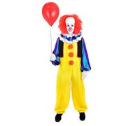 Funidelia Déguisement Officiel de Pennywise - IT pour homme, Comprend combinaison, fraise, gilet et gants, Taille L - Tenue pour adultes pour fêtes, Carnaval et Halloween