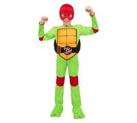 Funidelia Déguisement Officiel de Raphael Tortues Ninja pour Garçon et Fille avec combinaison, carapace et masque, Tenue de Ninja Enfant, Déguisements de Carnaval et Halloween - Taille 13-15 ans