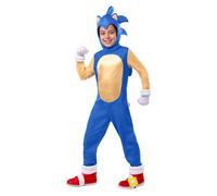 Funidelia Déguisement Officiel de Sonic Deluxe pour Garçon et Fille, Tenue de Jeux Vidéo Hérisson Bleu Enfant, Déguisements de Carnaval, Halloween et Fêtes - Taille 3-4 ans