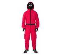 Funidelia Déguisement Officiel de Squid Game Netflix pour Homme et Femme avec masque cercle, Combinaison Squid Game pour Adulte, Déguisements de Carnaval, Halloween et Fêtes - Taille XXL