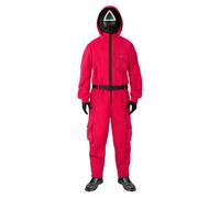 Funidelia Déguisement Officiel de Squid Game Netflix pour Homme et Femme avec masque triangle, Combinaison Squid Game pour Adulte, Déguisements de Carnaval, Halloween et Fêtes - Taille S - M