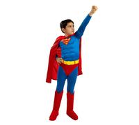 Funidelia Déguisement Officiel de Superman deluxe pour enfant, Combinaison, ceinture, cape et couvre-bottes, Super-héros - Tenue pour enfants pour fêtes, Carnaval et Halloween - Taille 3-4 ans