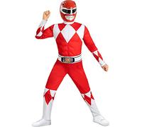 Funidelia Déguisement Officiel Power Ranger Rouge pour enfants, Comprend combinaison, ceinture et demi-masque, Super-héros - Tenue pour enfants pour fêtes, Carnaval et Halloween - Taille 10-12 ans