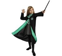 Funidelia Déguisement Officiel Serpentard Harry Potter pour enfant, Inclut: Tunique avec écusson imprimé, Taille 7-9 ans - Tenue pour enfants pour fêtes, Carnaval et Halloween