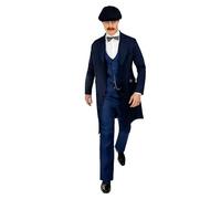 Funidelia Déguisement Peaky Blinders - Arthur Shelby pour homme Officielle - Inclus pantalon, gilet, manteau, nœud papillon, casquette, Talla XL - Costume pour homme pour fêtes, Carnaval et Halloween