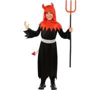 Funidelia | Déguisement petit diable pour garçon Démons, Diables, Halloween, Horreur - Déguisement pour enfant et accessoires pour Halloween, carnaval et fêtes. - Taille 7-9 ans - Rouge