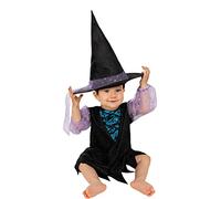 Funidelia | Déguisement petite sorcière pour bébé Sorcières, Magiciens, Halloween, Horreur - Déguisement pour bébé et accessoires pour Halloween, carnaval et fêtes - Taille 6-12 mois - Noir