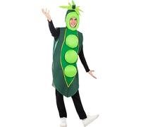 Funidelia | Déguisement petits pois pour femme et homme Nourriture, Boissons, Originaux et Drôle - Déguisement pour Adultes et accessoires pour Halloween, carnaval et fêtes - Taille unique - Vert