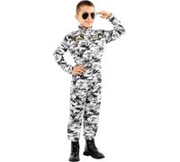 Funidelia | Déguisement pilote de chasse pour garçon Avion, Originaux et Drôle, Professions - Déguisement pour enfant et accessoires pour Halloween, carnaval et fêtes. - Taille 5-6 ans - Vert