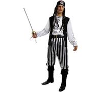 Funidelia | Déguisement Pirate à Rayures - Collection Blanc et Noir pour Homme Taille XXL Corsair, Boucanier - Couleur: Multicolore, Accessoire pour déguisement