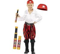 Funidelia | Déguisement pirate avec accessoires - Collection Mercenaire pour garçon Corsair, Boucanier - Déguisement pour enfant et accessoires pour Halloween, carnaval et fêtes. - Taille 7-9 ans
