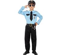 Funidelia | Déguisement policier pour garçon Agent de Police, FBI - Déguisement pour enfant et accessoires pour Halloween, carnaval et fêtes - Taille 7-9 ans - Noir