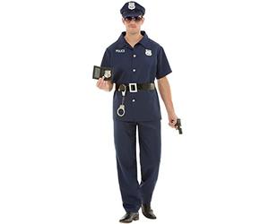 Funidelia | Déguisement Policier pour Homme Taille M Agent de Police, FBI, Professions - Couleur: Bleu, Accessoire pour déguisement - Déguisements Amusants pour Vos soirées.
