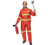 Funidelia | Déguisement pompier pour femme et homme Feu, Professions - Déguisement pour Adultes et accessoires pour Halloween, carnaval et fêtes. - Taille M - Rouge