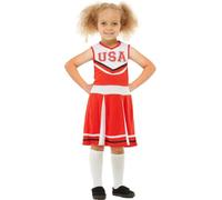Funidelia | Déguisement pompom girl pour fille Cheerleader & Football Américain - Déguisement pour enfant et accessoires pour Halloween, carnaval et fêtes. - Taille 7-9 ans