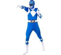 Funidelia Déguisement Power Ranger Bleu seconde peau pour femme et homme, Licence Officielle, Taille XL Films et Cinéma, Super héros - Costume pour Adultes pour les fêtes, le Carnaval et Halloween