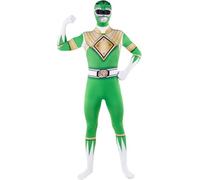 Funidelia Déguisement Power Ranger vert en seconde peau pour femme et homme, Licence Officielle, Taille M Films et Cinéma, Super héros - Costume pour Adultes pour les fêtes, le Carnaval et Halloween