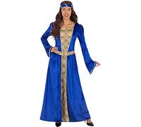 Funidelia | Déguisement Princesse Médiévale bleue pour femme Médiévaux, Moyen Age, Princesses, Reine - Déguisement pour Adultes et accessoires pour Halloween, carnaval et fêtes - Taille XL - Bleu
