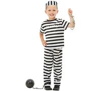 Funidelia | Déguisement prisonnier pour fille et garçon - Voleur, Braqueur, Délinquant, Professions - Couleur: Noir, accessoire pour déguisement - Déguisements amusants pour vos soirées.