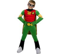 Funidelia | Déguisement Robin pour garçon Boy Wonder, Super héros, DC Comics - Déguisement pour Enfant et accessoires pour Halloween, carnaval et fêtes - Taille 7-9 ans - Vert