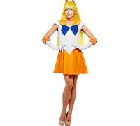 Funidelia | Déguisement Sailor Moon - Venus 100% Officielle pour Femme Taille XS Anime, Cosplay, Usagi Tsukino, Dessins Animés - Couleur: Orange, Accessoire pour déguisement