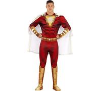 Funidelia | Déguisement Shazam pour Homme Super héros, DC Comics - Déguisement pour Adultes et Accessoires pour Halloween, Carnaval et fêtes - Taille M - Rouge