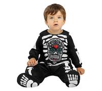Funidelia | Déguisement squelette jour des morts pour bébé Tête de mort mexicaine, Halloween - Déguisement pour Enfant et accessoires pour Halloween, carnaval et fêtes - Taille 12-24 mois - Noir