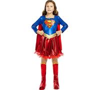 Funidelia | Déguisement Supergirl Deluxe 100% Officielle pour Fille Taille 5-6 Ans Kara Zor-El, Super héros, DC Comics - Couleur: Multicolore, Accessoire pour déguisement