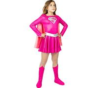 Funidelia | Déguisement Supergirl rose pour fille Kara Zor-El, Super héros, DC Comics - Déguisement pour Enfant, accessoires pour Halloween, carnaval et fêtes - Taille 5-6 ans - Rouge