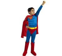 Funidelia | Déguisement Superman Deluxe 100% Officielle pour garçon Taille 10-12 Ans Man of Steel, Super héros, DC Comics, Ligue de Justice d'Amérique - Couleur: Multicolore