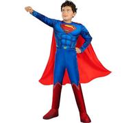 Funidelia | Déguisement Superman deluxe pour garçon Super héros, DC Comics - Déguisement pour Enfant, accessoires pour Halloween, carnaval et fêtes - Taille 5-6 ans - Bleu