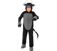 Funidelia | Déguisement taureau pour fille et garçon Animaux - Déguisement pour Enfant et accessoires pour Halloween, carnaval et fêtes - Taille 7-9 ans - Noir
