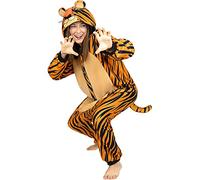 Funidelia | Déguisement tigre onesie pour femme et homme Animaux, Désert, Jungle - Déguisement pour Adultes et accessoires pour Halloween, carnaval et fêtes - Taille S-M - Orange