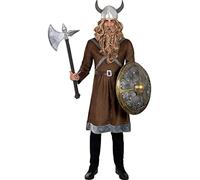 Funidelia | Déguisement Viking pour homme Nordique, Valkyrie, Barbare, Vikings - Déguisement pour Adultes et accessoires pour Halloween, carnaval et fêtes - Taille L - Marron