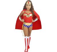 Funidelia | Déguisement Wonder Woman classique pour fille Super héros, DC Comics - Déguisement pour Enfant, accessoires pour Halloween, carnaval et fêtes - Taille 5-6 ans - Bleu