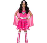 Funidelia | Déguisement Wonder Woman rose pour fille Super héros, DC Comics - Déguisement pour enfant et accessoires pour Halloween, carnaval et fêtes - Taille 7-9 ans - Rose