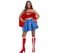 Funidelia | Déguisement Wonder Woman Sexy pour Femme Super héros, DC Comics - Déguisement pour Adultes et Accessoires pour Halloween, Carnaval et fêtes - Taille S - Rouge