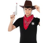 Funidelia | Kit accessoires cowboy pour femme et homme Cowboys, Indiens, Western - Accesoires pour Adultes, accessoire pour déguisement - Marron