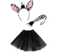 Funidelia | Kit de déguisement accessoires de zèbre pour femme Animaux - Déguisement pour Adultes et accessoires pour Halloween, carnaval et fêtes. - Noir