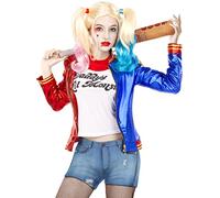 Funidelia Kit Déguisement Officiel Harley Quinn - Suicide Squad pour femme, Comprend t-shirt et veste, DC Comics - Tenue pour adultes pour Carnaval et Halloween - Taille S