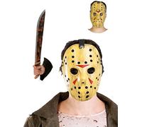 Funidelia Kit Officiel machette et masque de Jason Vendredi 13 pour homme et femme, Costume Friday the 13th pour adultes, Déguisements de Carnaval, Halloween et Fêtes