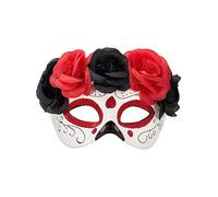 Funidelia | Masque de Catrina deluxe pour femme Tête de mort mexicaine, Halloween, Día de los muertos, Horreur - Accesoires pour Adultes, accessoire pour déguisement - Blanc